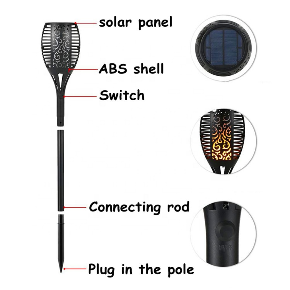 Lampada da fuoco a celle a LED Luce solare per vialetto